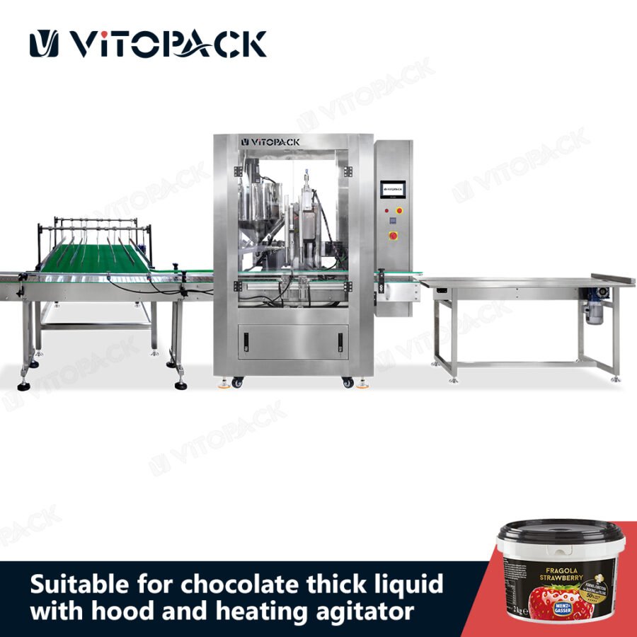 Chocolate Sauce Filling Line with Hood and Heating Agitator2