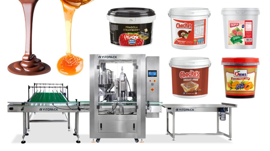 Chocolate Sauce Filling Line with Hood and Heating Agitator