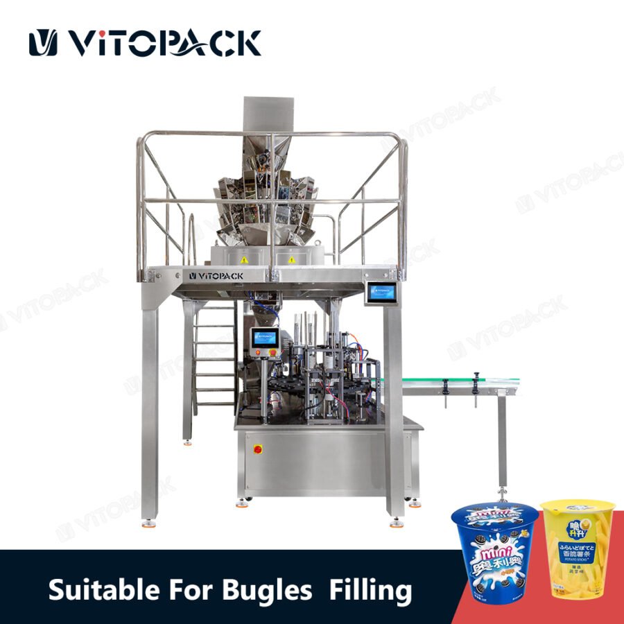 Snack Cup Filling Line with Dual-Head Sealer and Tapered Labeler main img 1